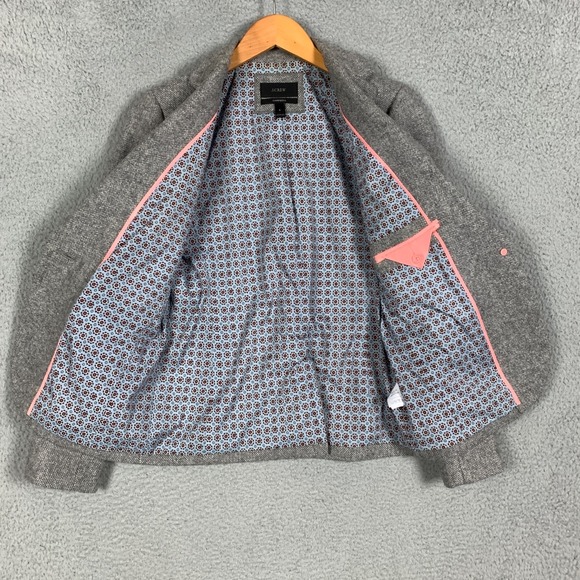 J.Crew Campbell Blazer Women's 6 Gray Donegal Wool Tweed Jacket Preppy Career - Picture 6 of 15